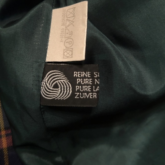 Vintage Plaid Pure Wool Blazer Women's - Picture 4 of 10